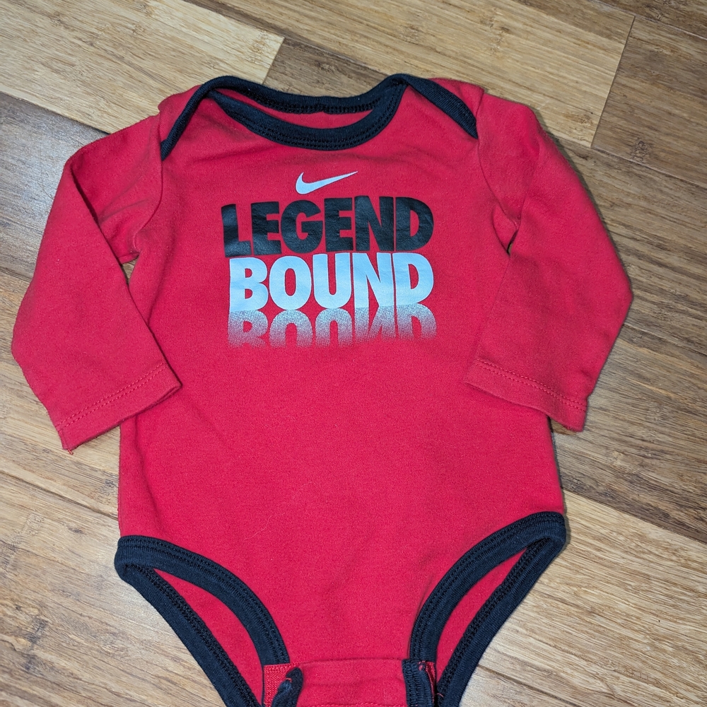 Nike Red Baby long sleeve one piece bodysuit. Legend Bound